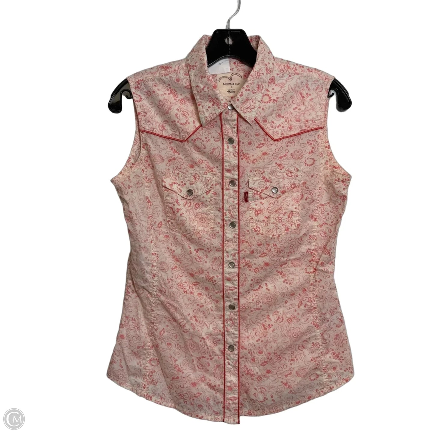 Top Sleeveless By Levis In Red, Size: S
