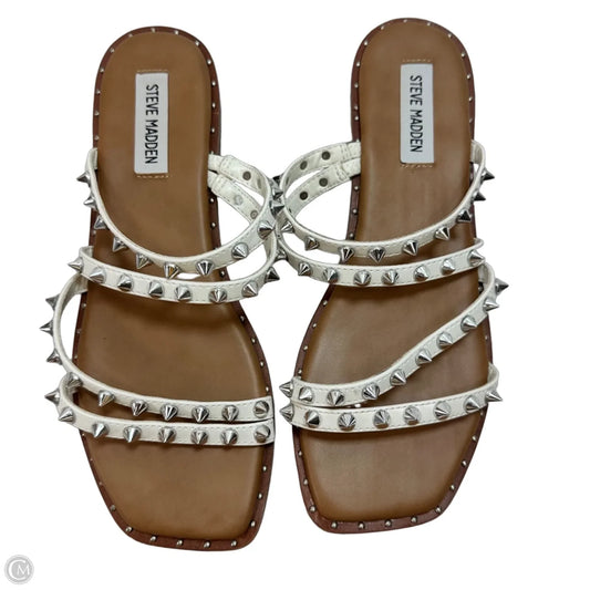 Sandals Flip Flops By Steve Madden In White, Size: 8