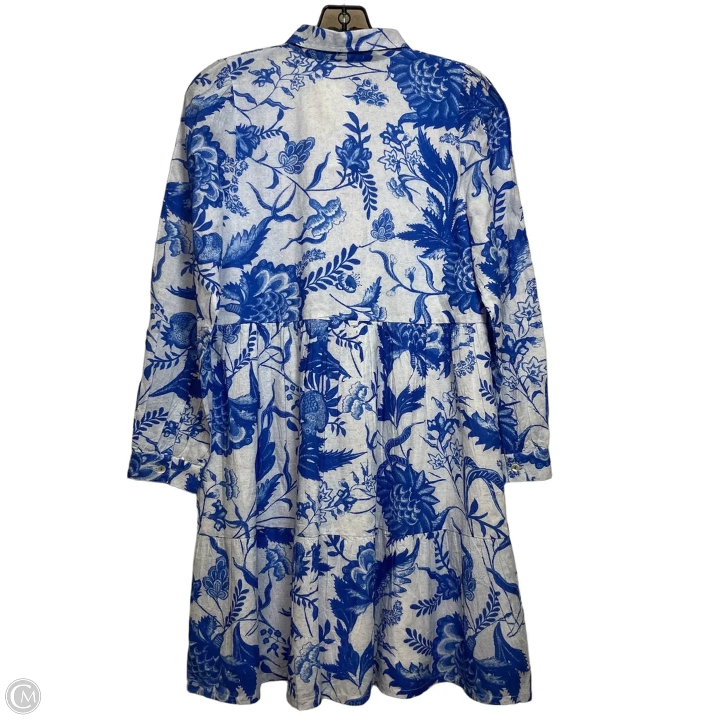 Dress Casual Midi By Clothes Mentor In Blue & White, Size: Xs