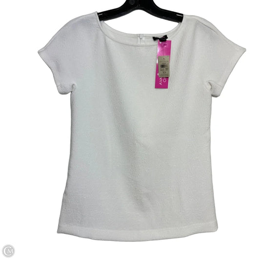 Top Short Sleeve By Ann Taylor In White, Size: Xs