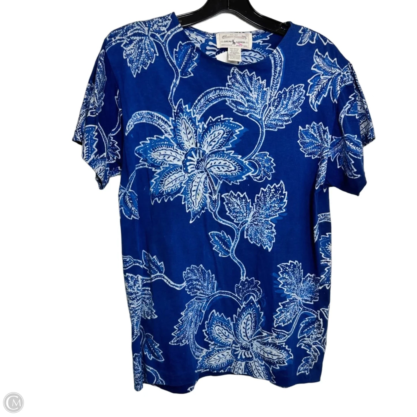 Top Short Sleeve Basic By Ralph Lauren In Blue, Size: S