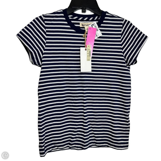 Top Short Sleeve Basic By RIVET AND THREAD Madewell In Blue & White, Size: S