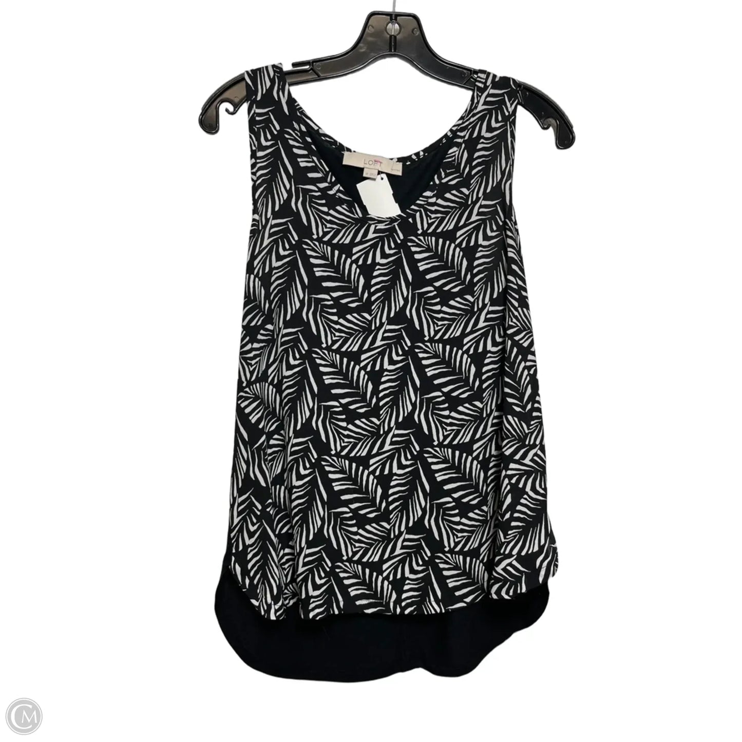 Top Sleeveless By Loft In Black & Cream, Size: Sp