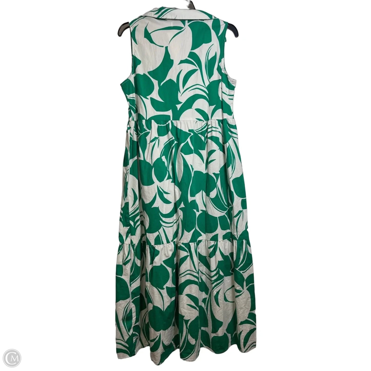 Dress Casual Maxi By Tahari In Green & White, Size: M
