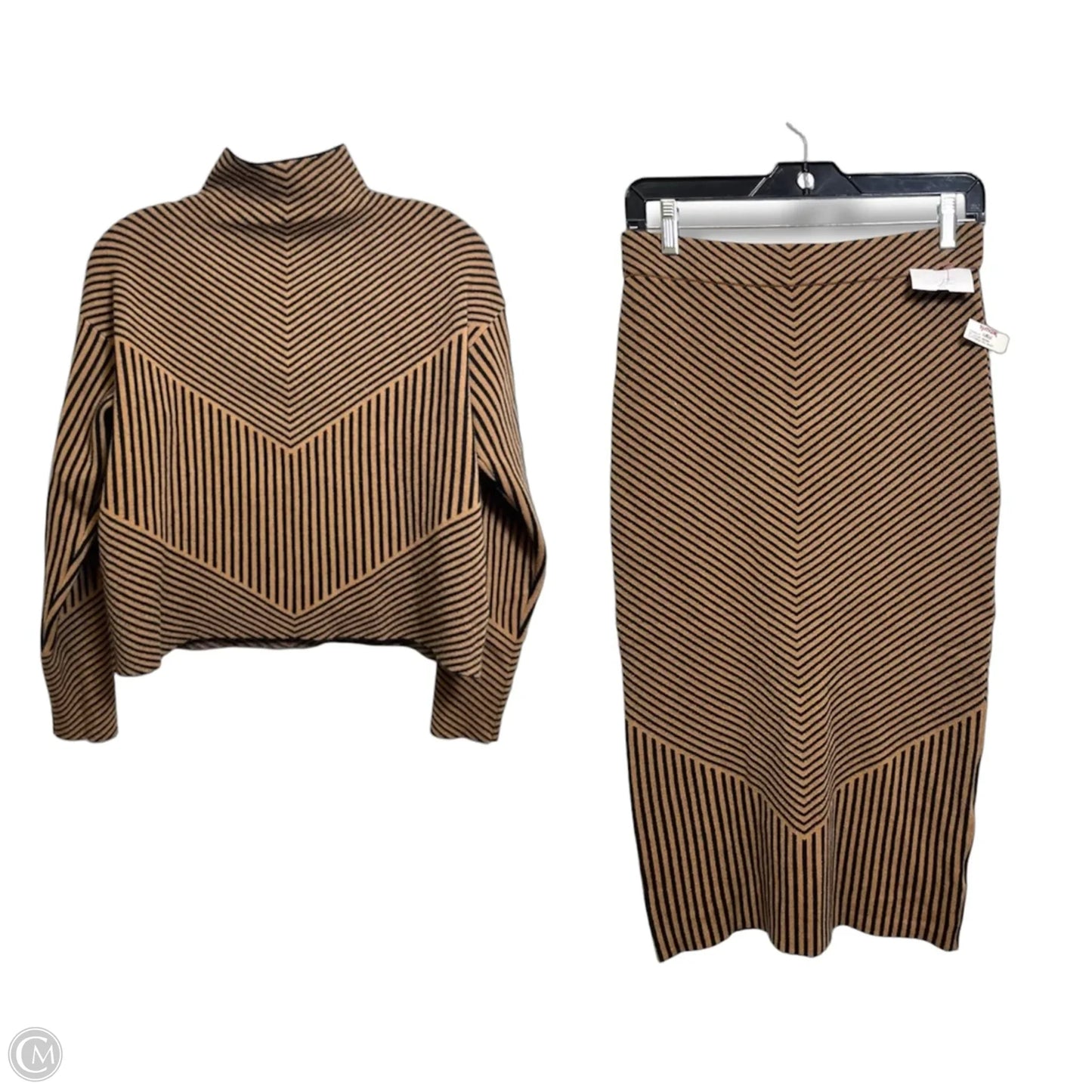 Skirt Set 2pc By Rachel Zoe In Black & Brown, Size: S