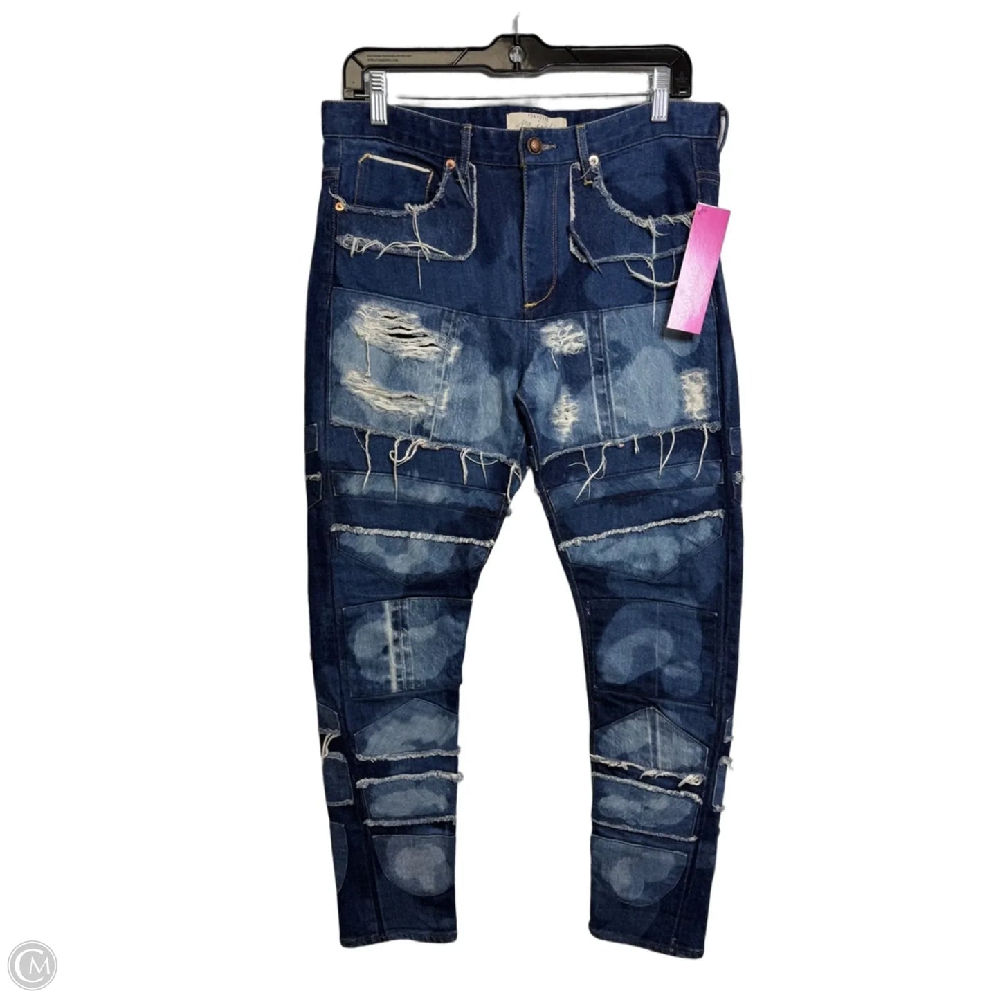 Jeans Straight By Free People In Blue Denim, Size: 8