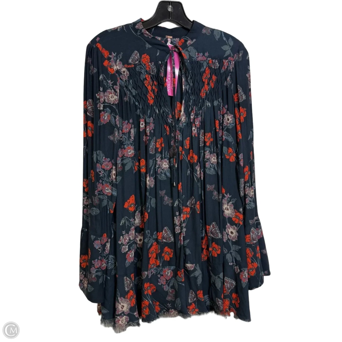 Top Long Sleeve By Free People In Grey & Orange, Size: S