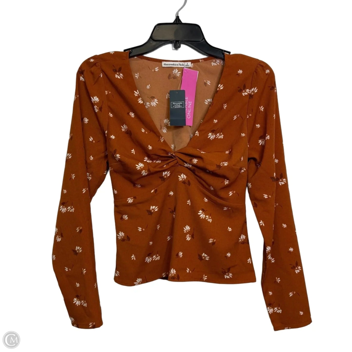 Top Long Sleeve By Abercrombie And Fitch In Orange, Size: S