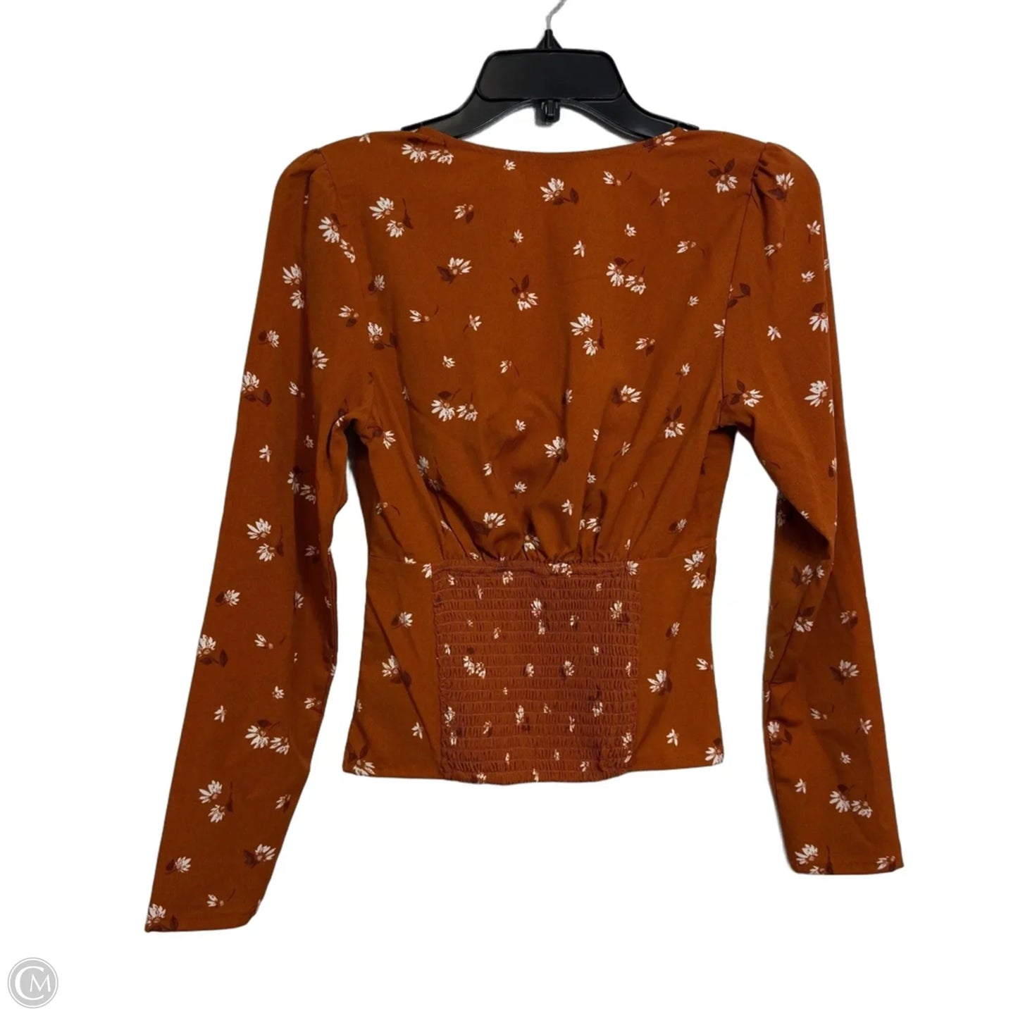 Top Long Sleeve By Abercrombie And Fitch In Orange, Size: S