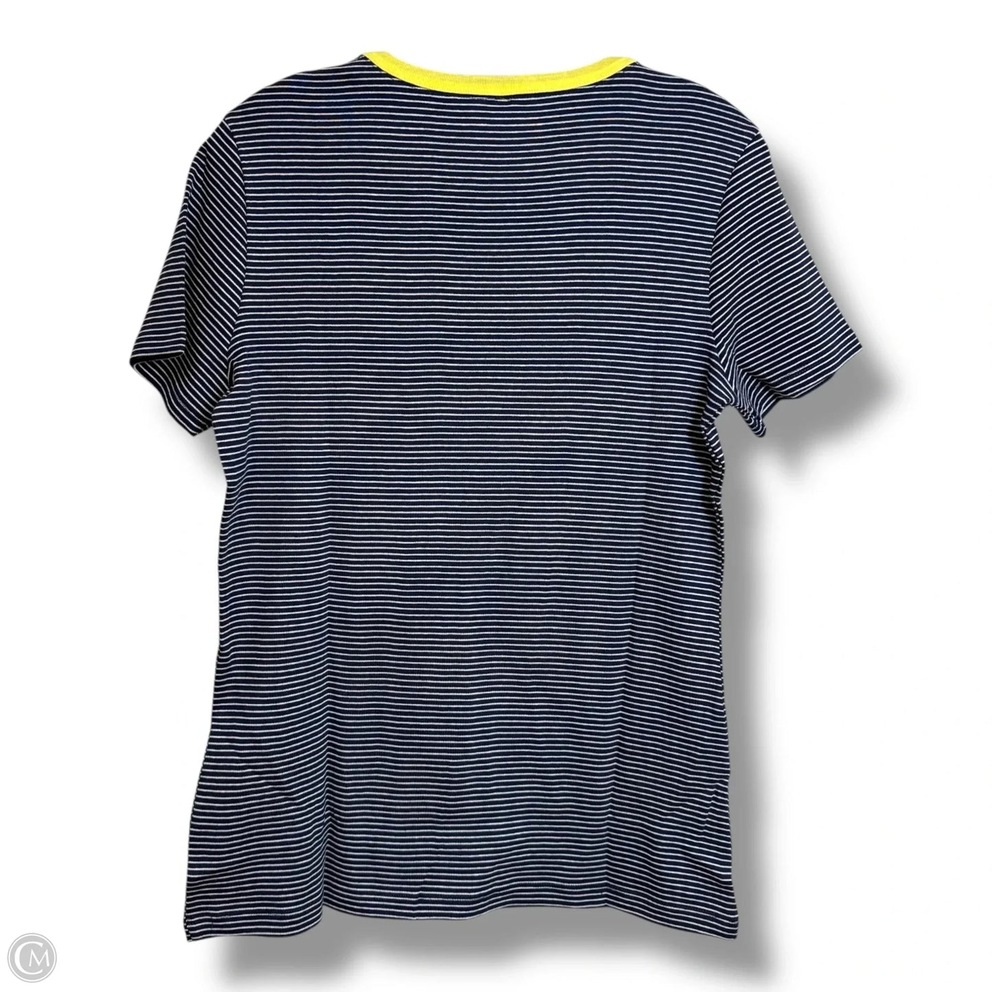 Top Short Sleeve Basic By Lands End In Pink & Yellow, Size: M
