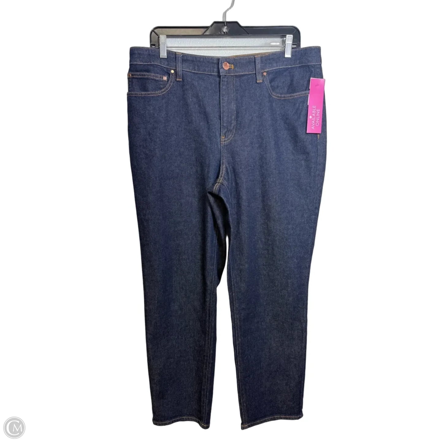 Jeans Straight By Talbots In Blue Denim, Size: 12