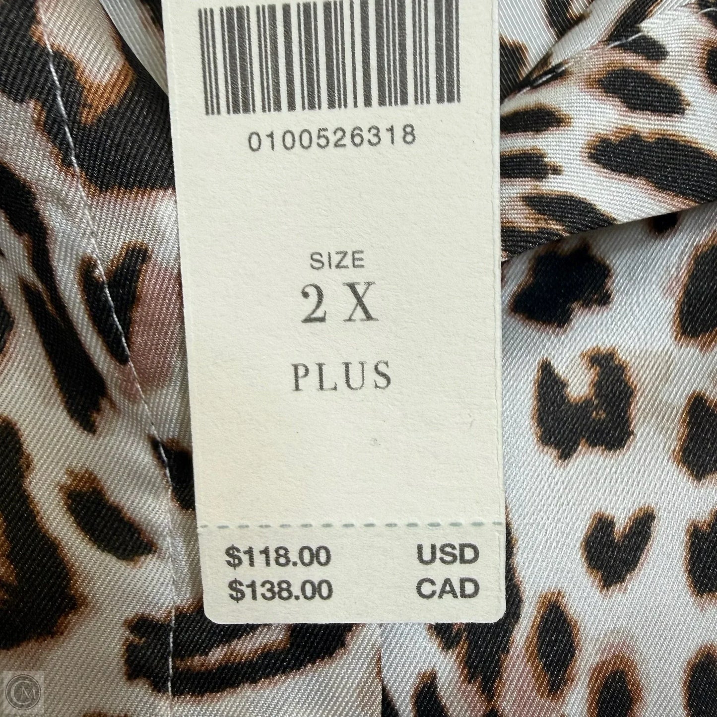 Top 2pc Short Sleeve By Maeve In Animal Print, Size: 2x