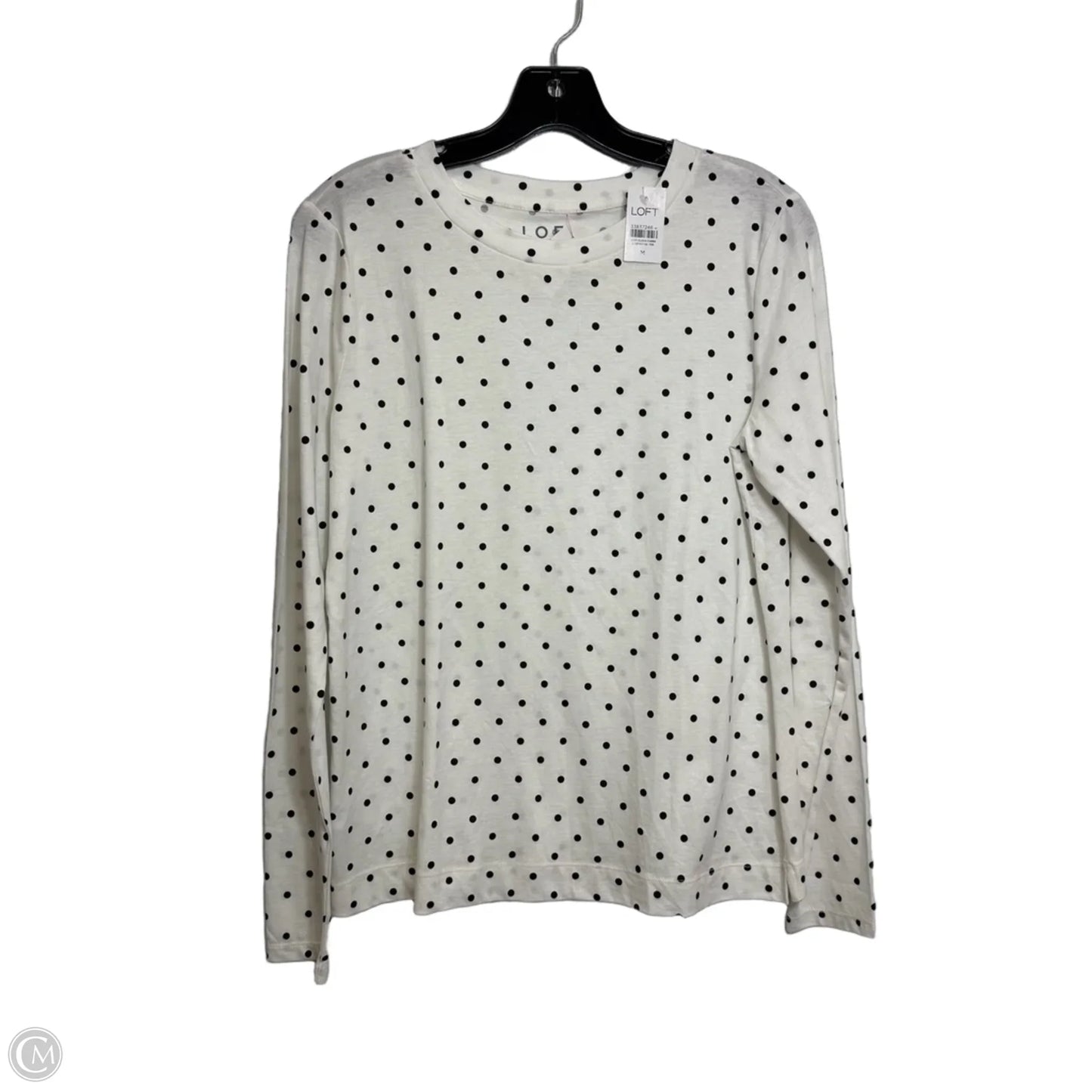 Top Long Sleeve Basic By Loft In Black & White, Size: M