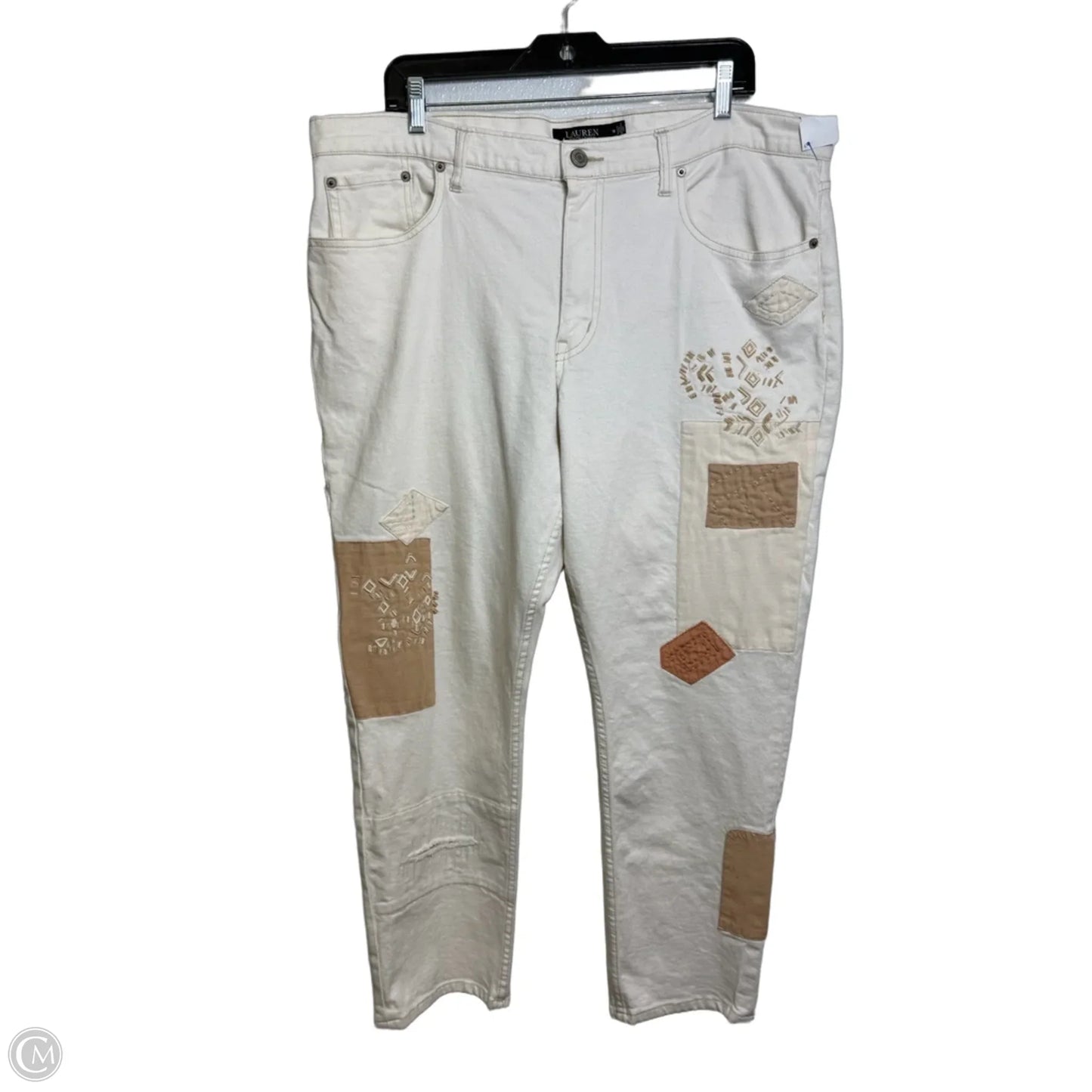 Jeans Boyfriend By Lauren By Ralph Lauren In White, Size: 16