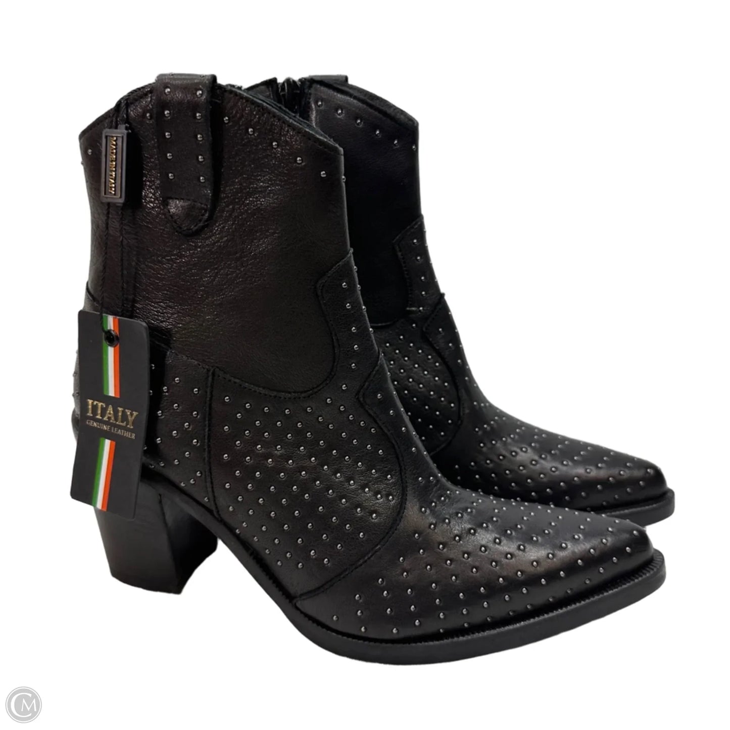 Boots Ankle Heels By Clothes Mentor In Black, Size: 7.5