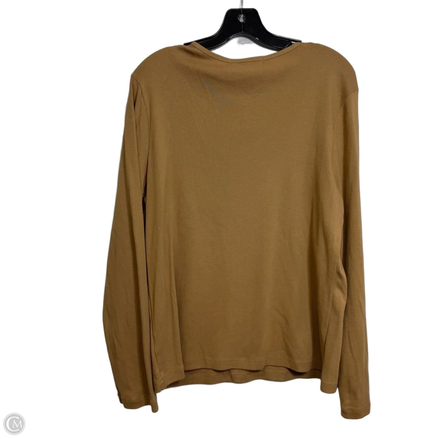 Top Long Sleeve Basic By Lauren By Ralph Lauren In Tan, Size: Xl