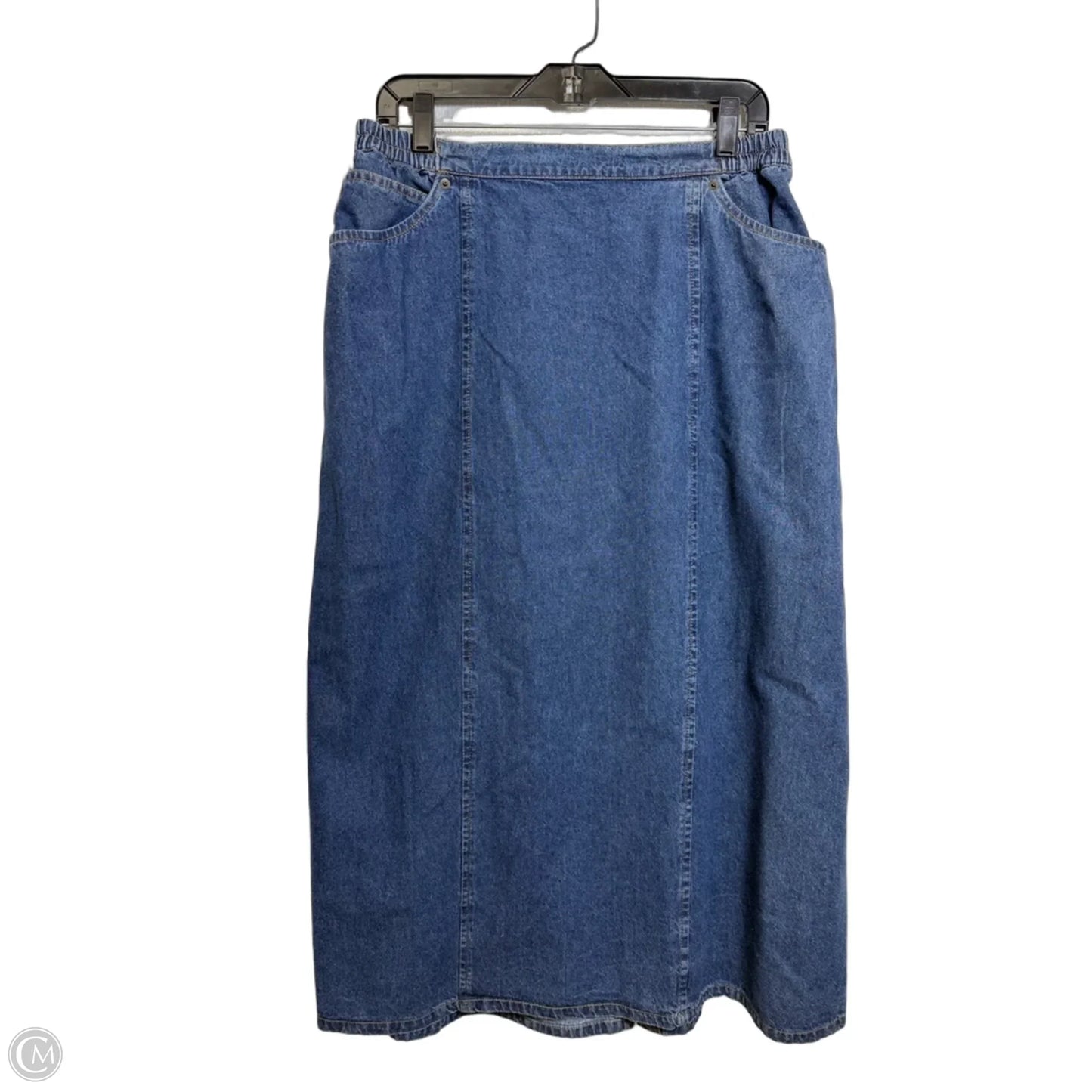 Skirt Maxi By Cathy Daniels In Blue Denim, Size: Xl