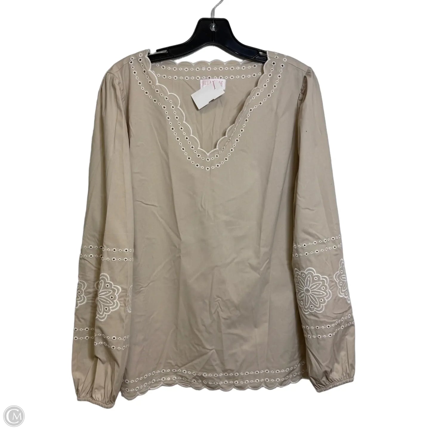 Top 3/4 Sleeve By Bellambia In Cream, Size: M