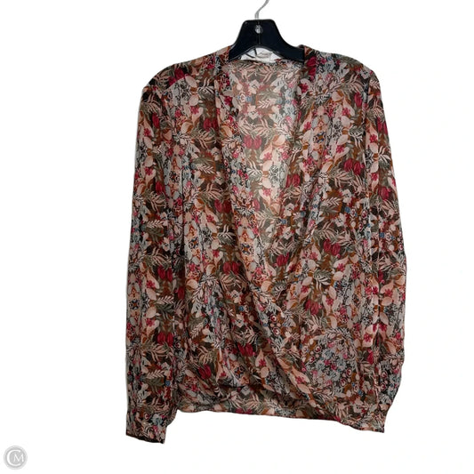 Top Long Sleeve By Bcbgeneration In Floral Print, Size: M