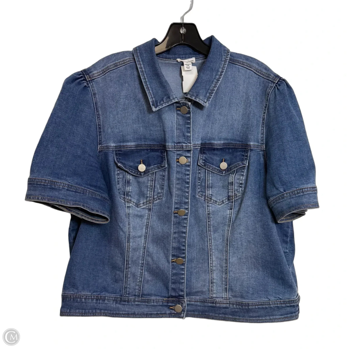 Jacket Denim By Tribal In Blue, Size: 2x