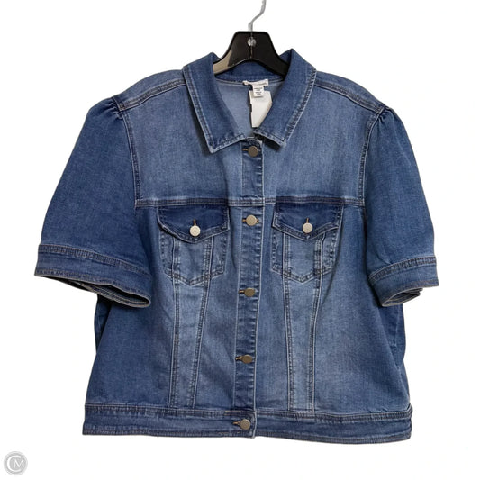 Jacket Denim By Tribal In Blue, Size: 2x