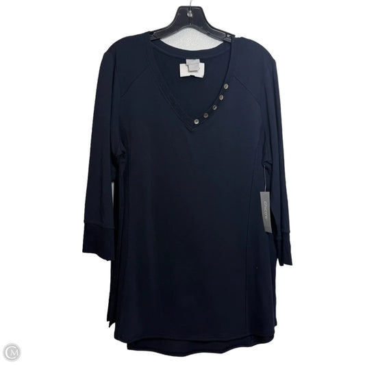 Top Long Sleeve By Chicos In Navy, Size: L