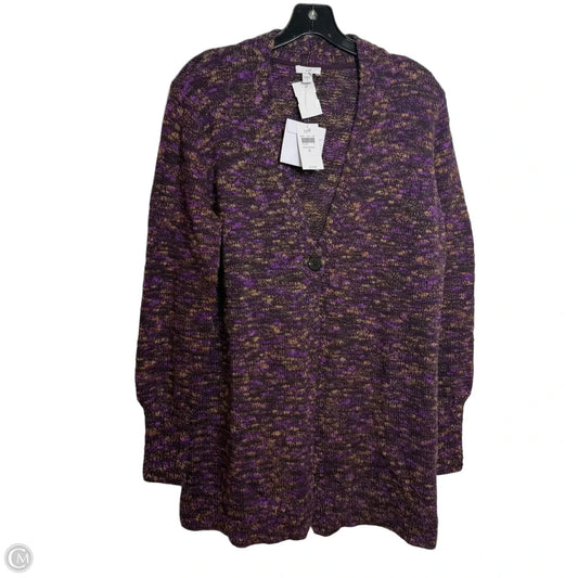 Cardigan By J. Jill In Purple & Tan, Size: S