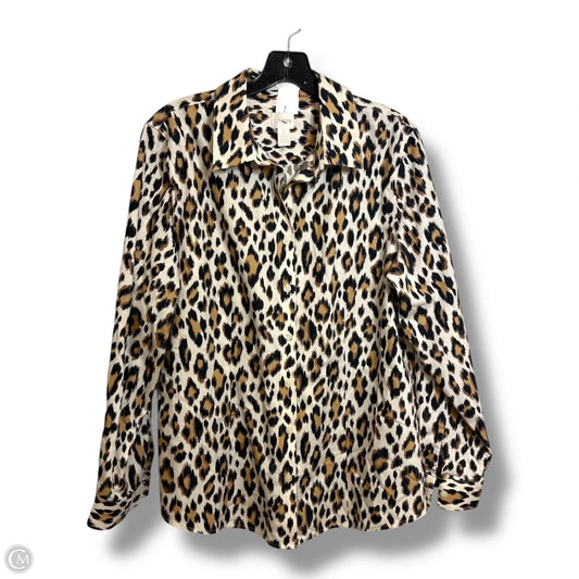 Top Long Sleeve By Chicos In Animal Print, Size: L