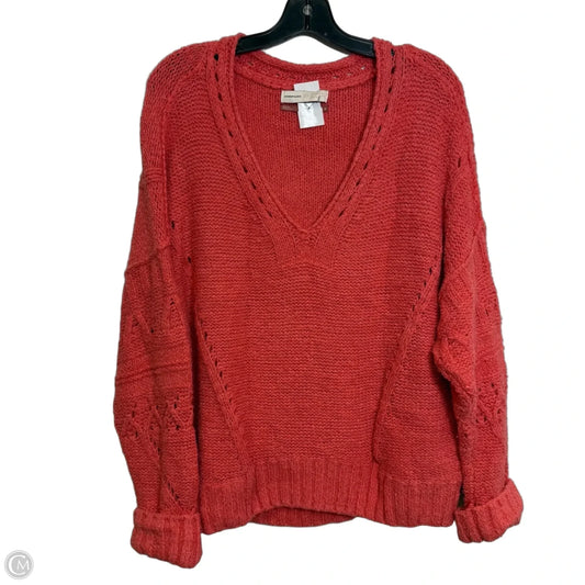 Sweater By Anthropologie In Coral, Size: M