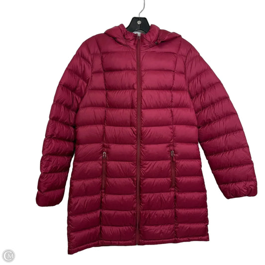 Jacket Puffer & Quilted By Charter Club In Maroon, Size: L