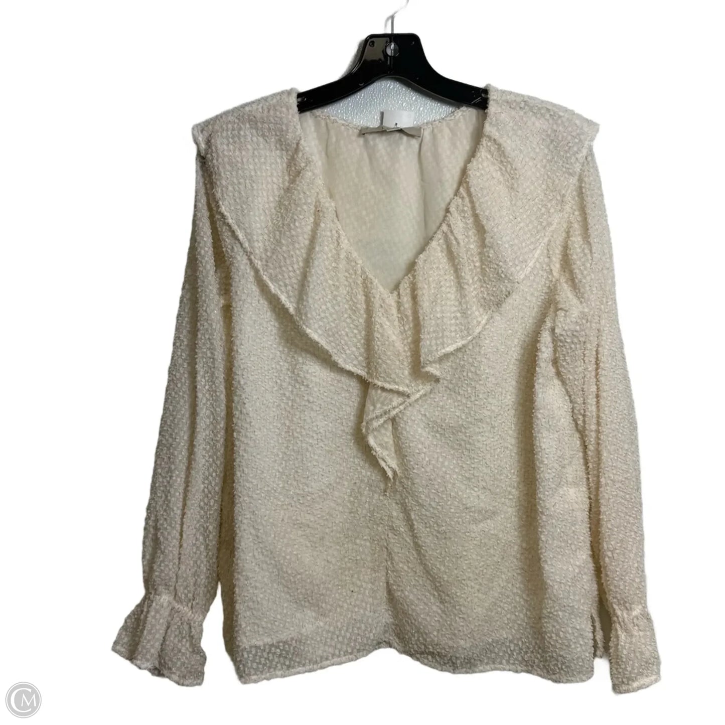 Top Long Sleeve By Loft In Cream, Size: M