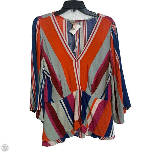 Top Long Sleeve By Willow & Root In Multi-colored, Size: L