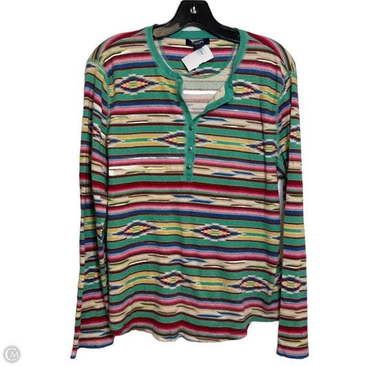 Top Long Sleeve By Chaps In Multi-colored, Size: Xl