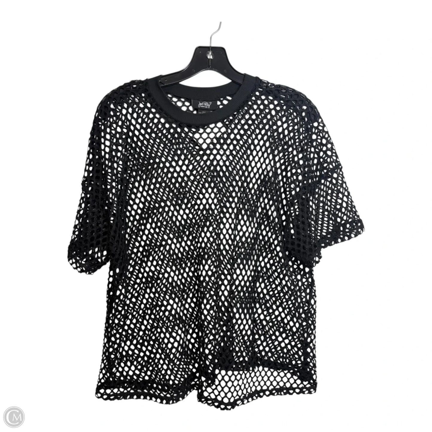 Top Short Sleeve By Just Polly In Black, Size: L