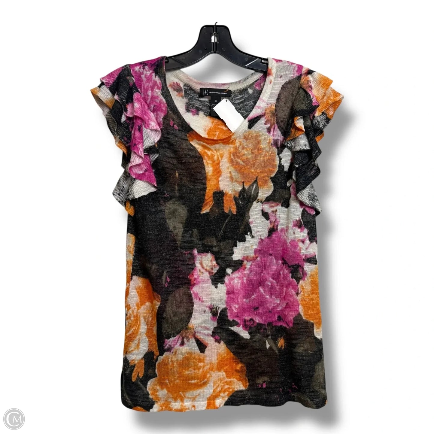 Top Short Sleeve By Inc In Floral Print, Size: M