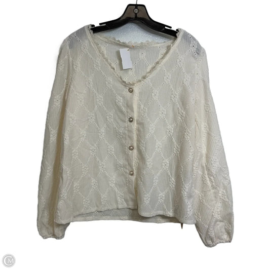 Top Long Sleeve By Shein In Cream, Size: M