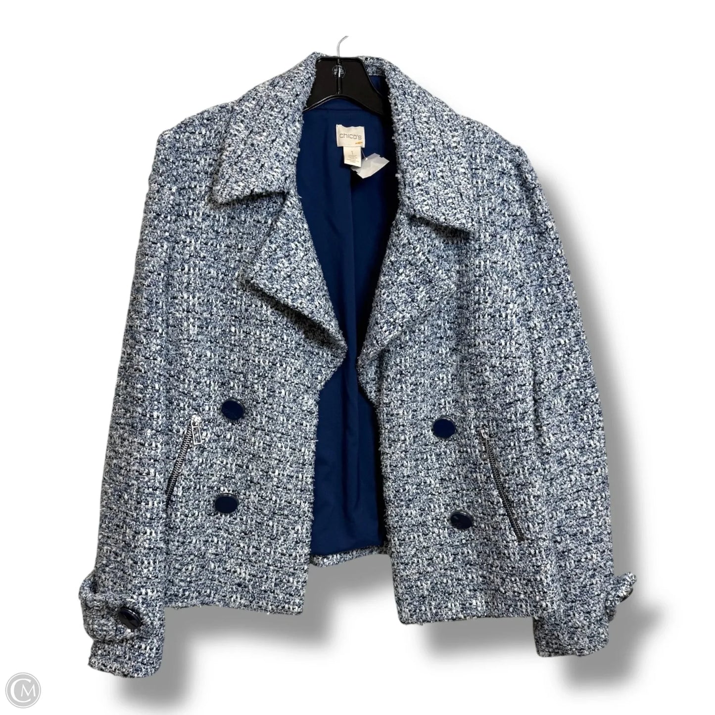 Blazer By Chicos In Blue, Size: S
