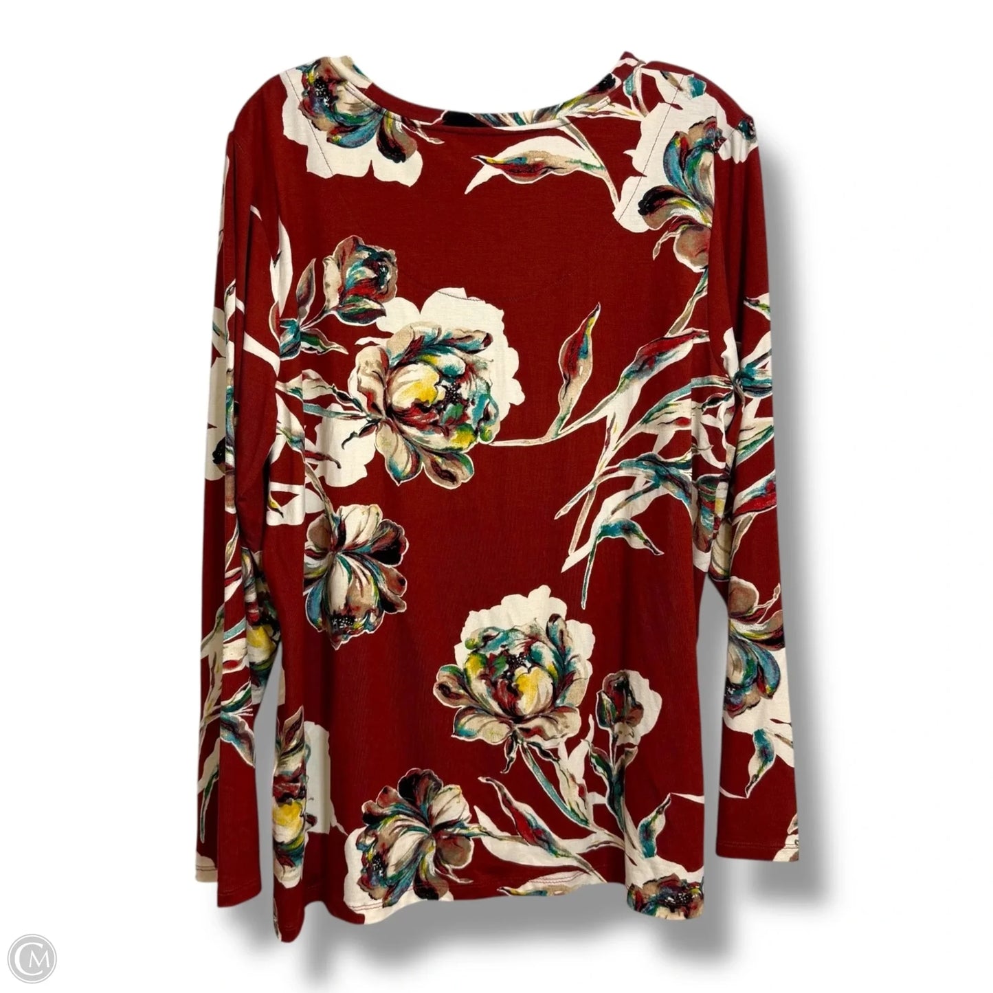 Top Long Sleeve By Chicos In Floral Print, Size: L