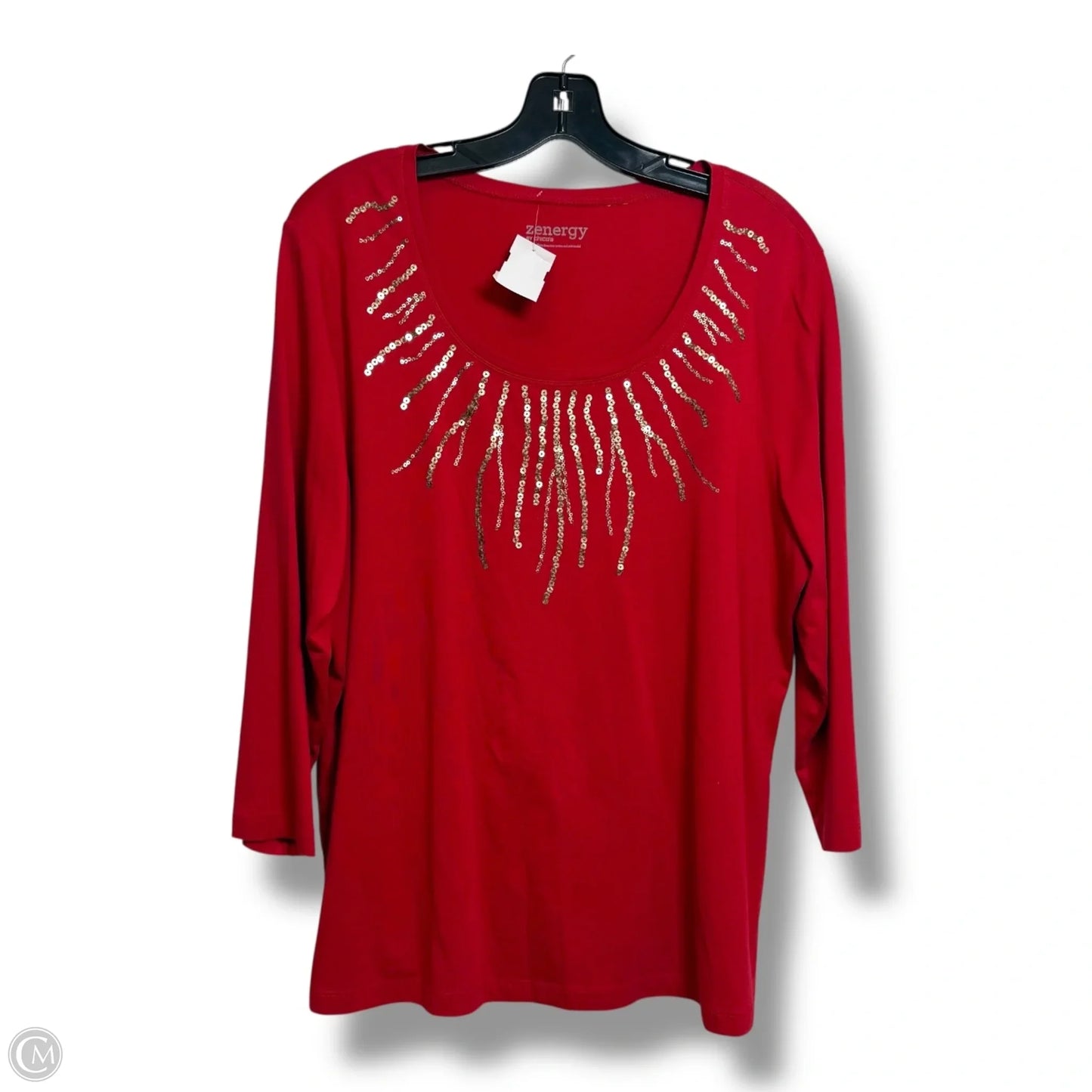 Top Long Sleeve By Chicos In Red, Size: Xl