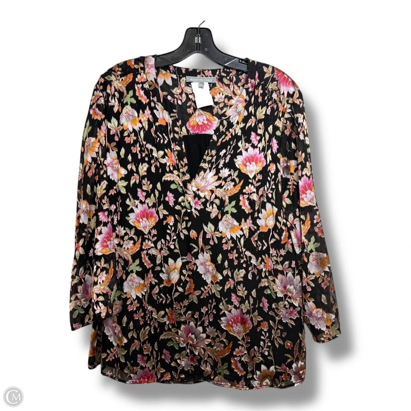 Top Long Sleeve By Daniel Rainn In Floral Print, Size: L