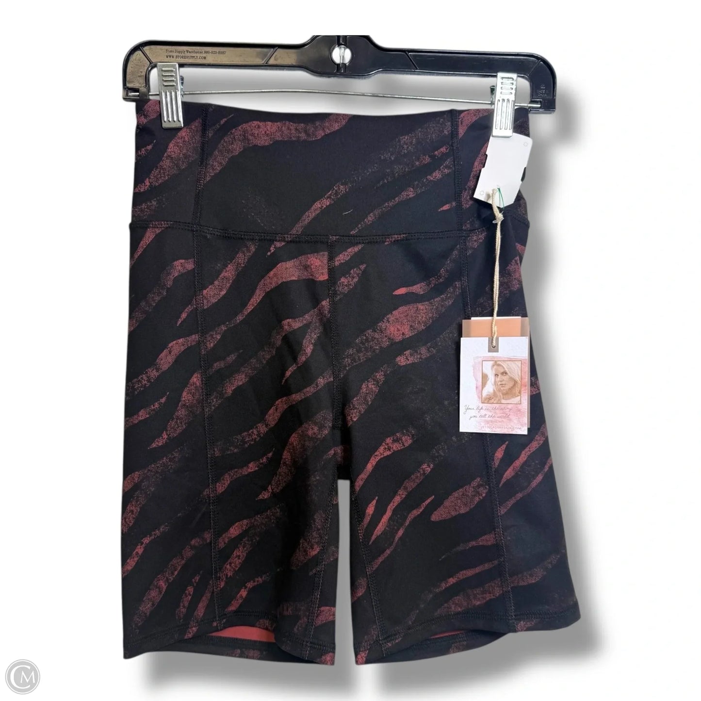 Athletic Shorts & sports bra set 2pc By Jessica Simpson In Black & Red, Size: S