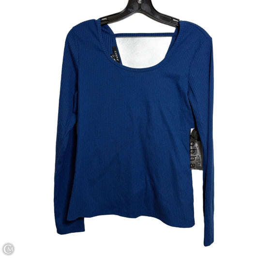 Top 3/4 Sleeve By Zobha In Blue, Size: S