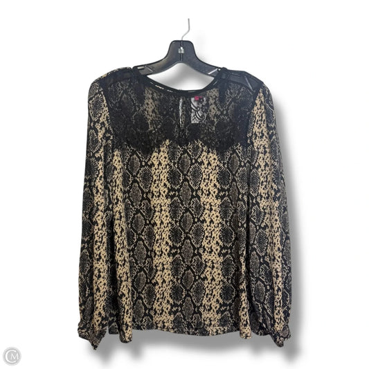 Top Long Sleeve By Vince Camuto In Animal Print, Size: S