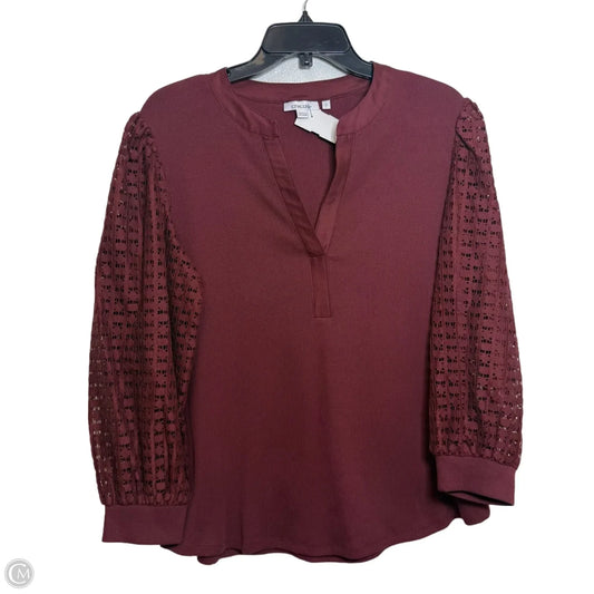 Top Long Sleeve By Chicos In Red, Size: L