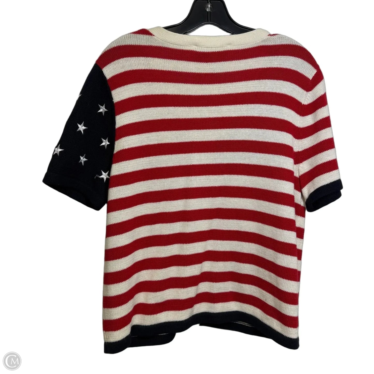 Top Short Sleeve By Norton Studio In Blue & Red & White, Size: S