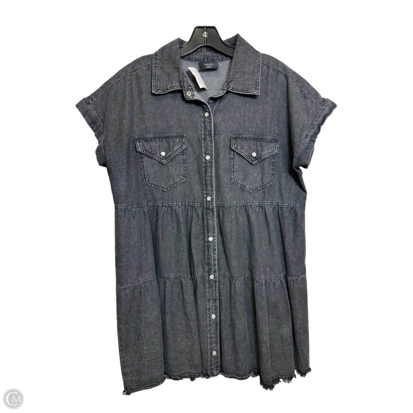 Dress Casual Midi By Vici In Black Denim, Size: L