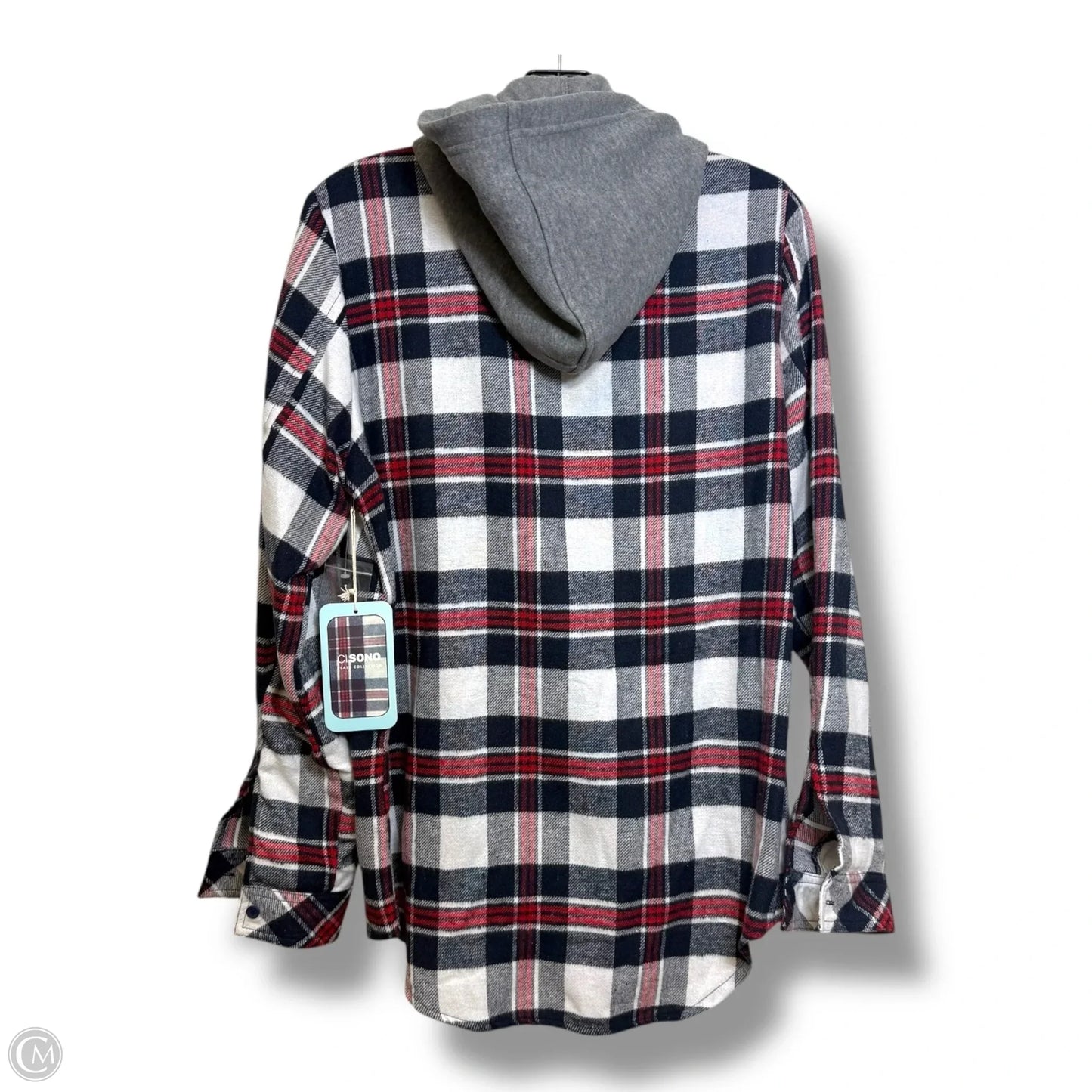 Jacket Shirt By Ci Sono In Plaid Pattern, Size: L