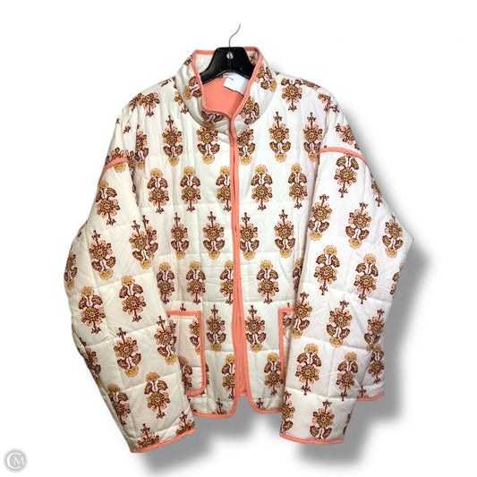 Coat Puffer & Quilted By Clothes Mentor In Pink & White, Size: Xl