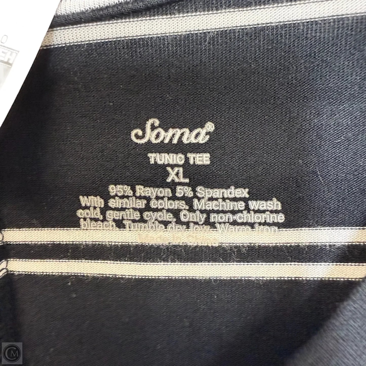 Top Long Sleeve By Soma In Striped Pattern, Size: Xl