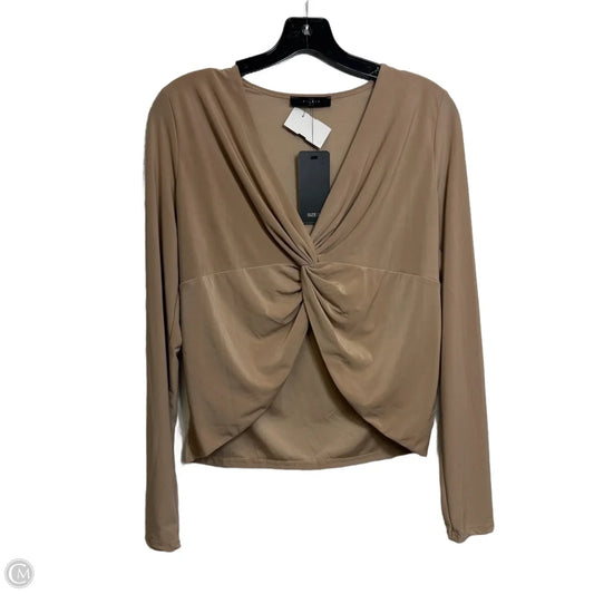 Top Long Sleeve By Clothes Mentor In Beige, Size: Xl